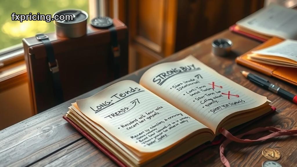 Conflicting long-term and short-term market analysis notes.