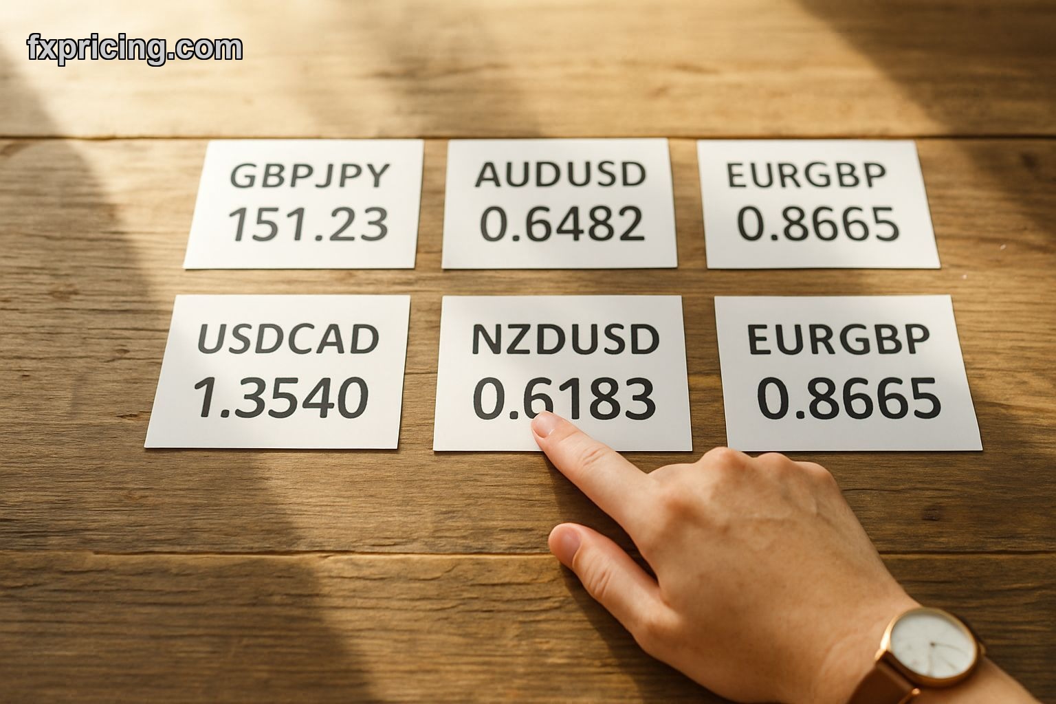 Forex cross rates widget tracking six currency pairs simultaneously