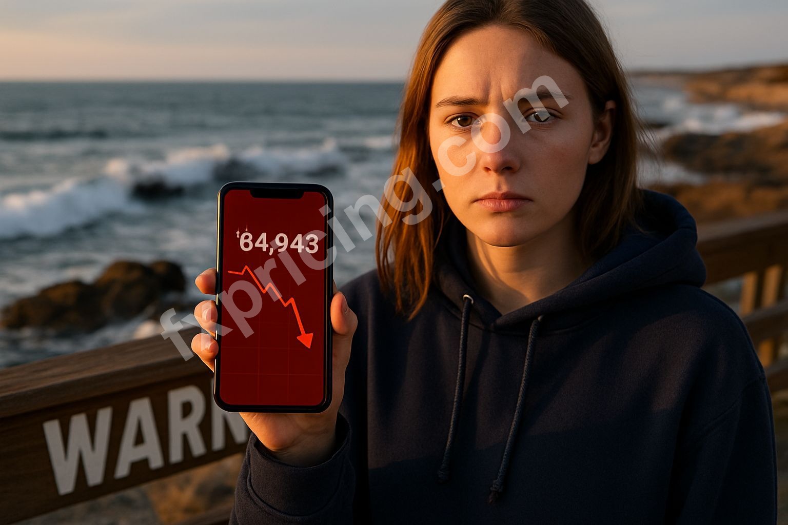 Woman checking Bitcoin price analysis signal score on smartphone