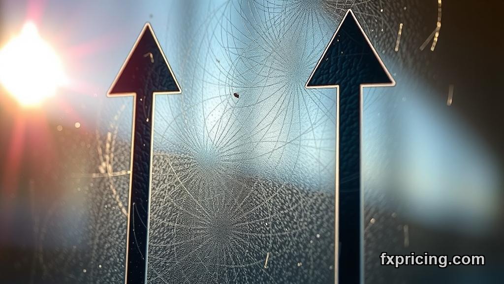 Contrasting arrows etched in glass