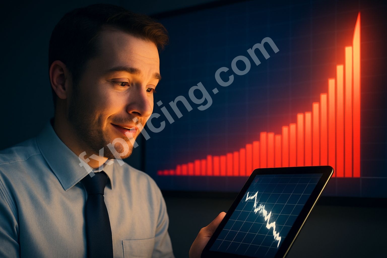 Optimistic analyst surprised by sudden, contrasting stock market spike.