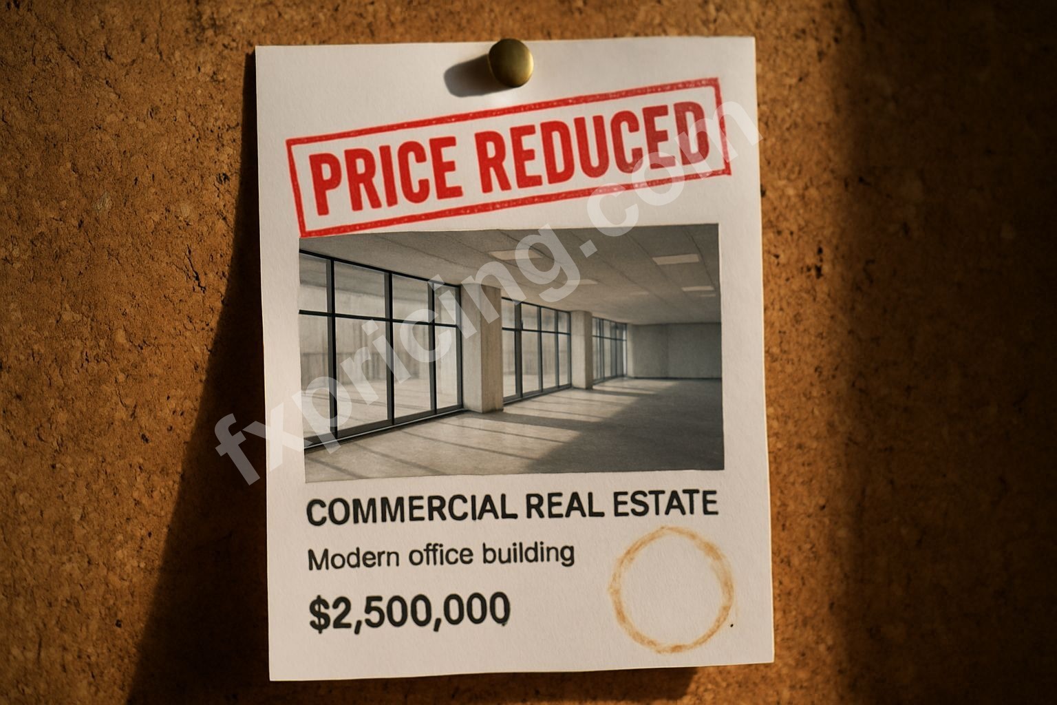 Commercial real estate price reduced listing February 2026 crisis