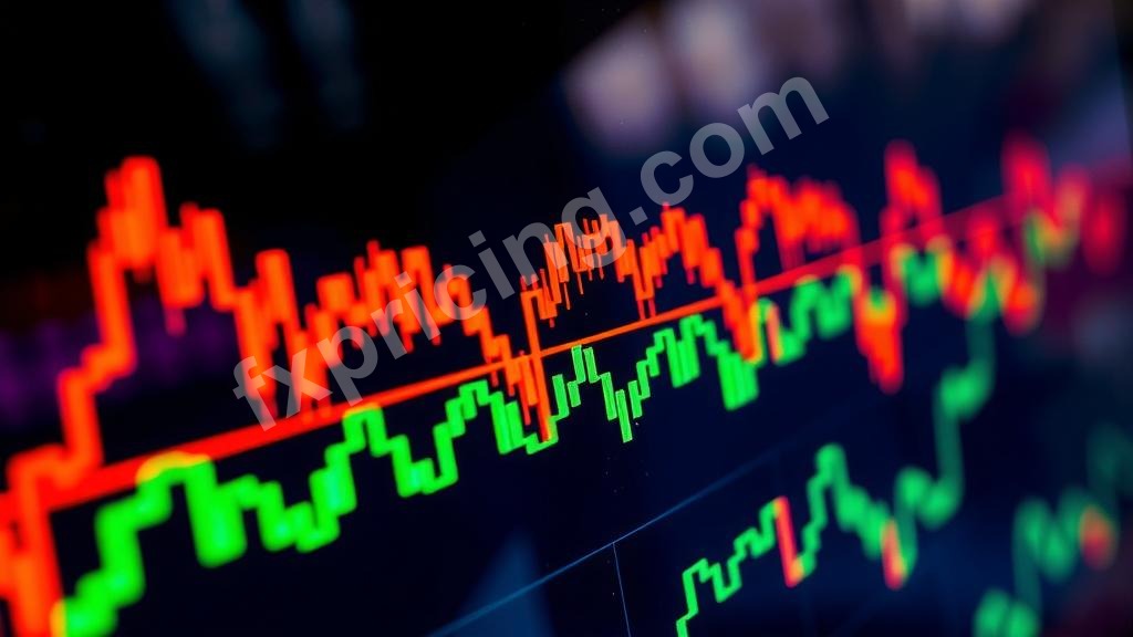 Close-up of Simple Moving Average lines and indicators on a monitor screen.