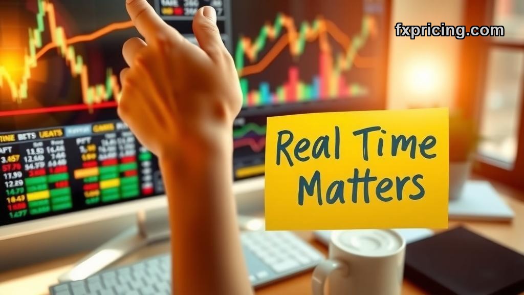 Trader pointing at live forex rates on FXPricing platform screen