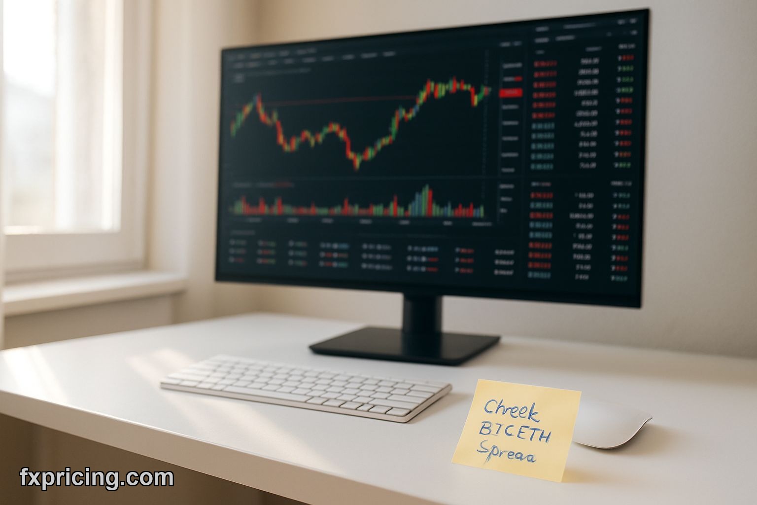 FXPricing crypto pair tracking dashboard on monitor with live price data 2026