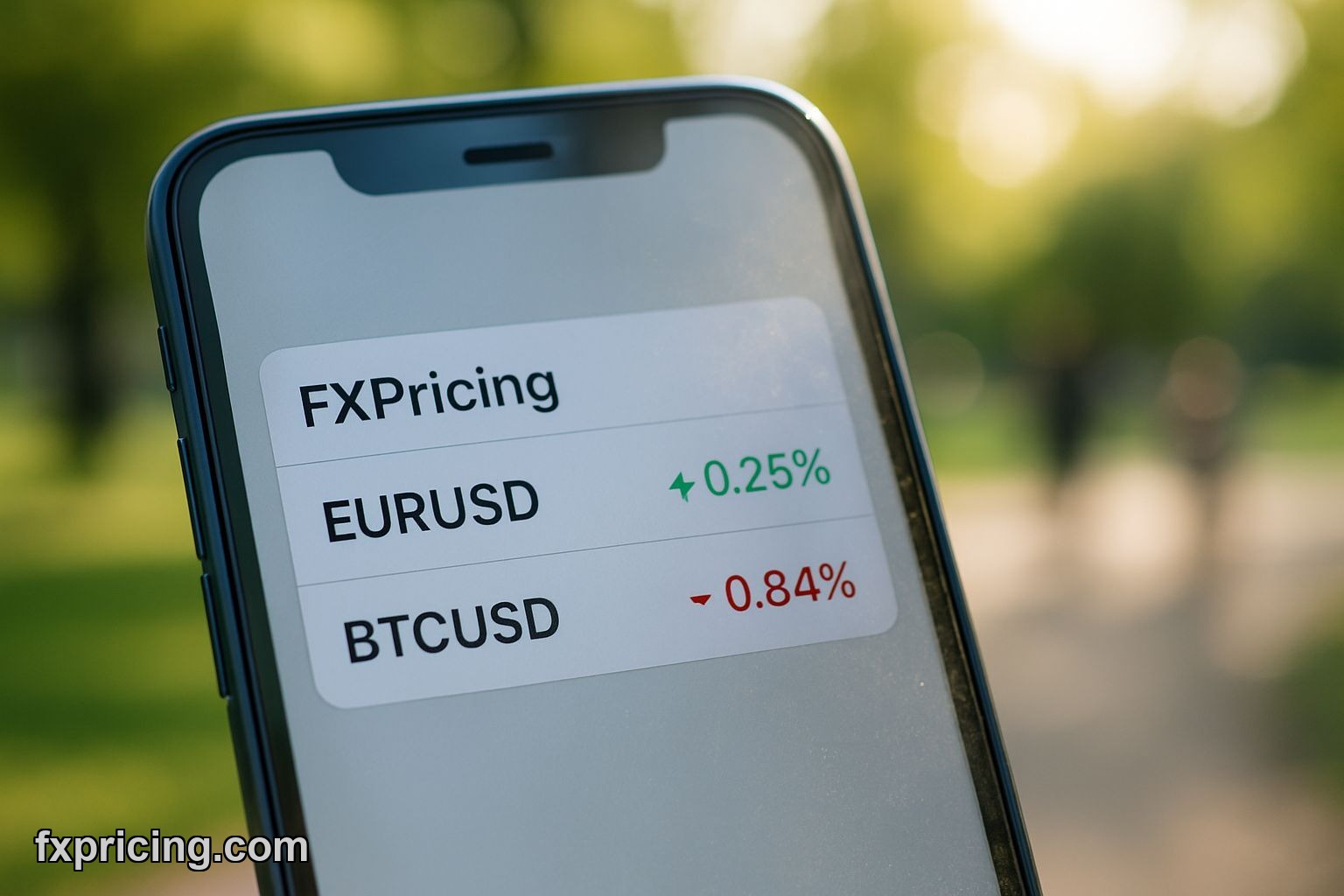 FXPricing free widget displaying live currency rates