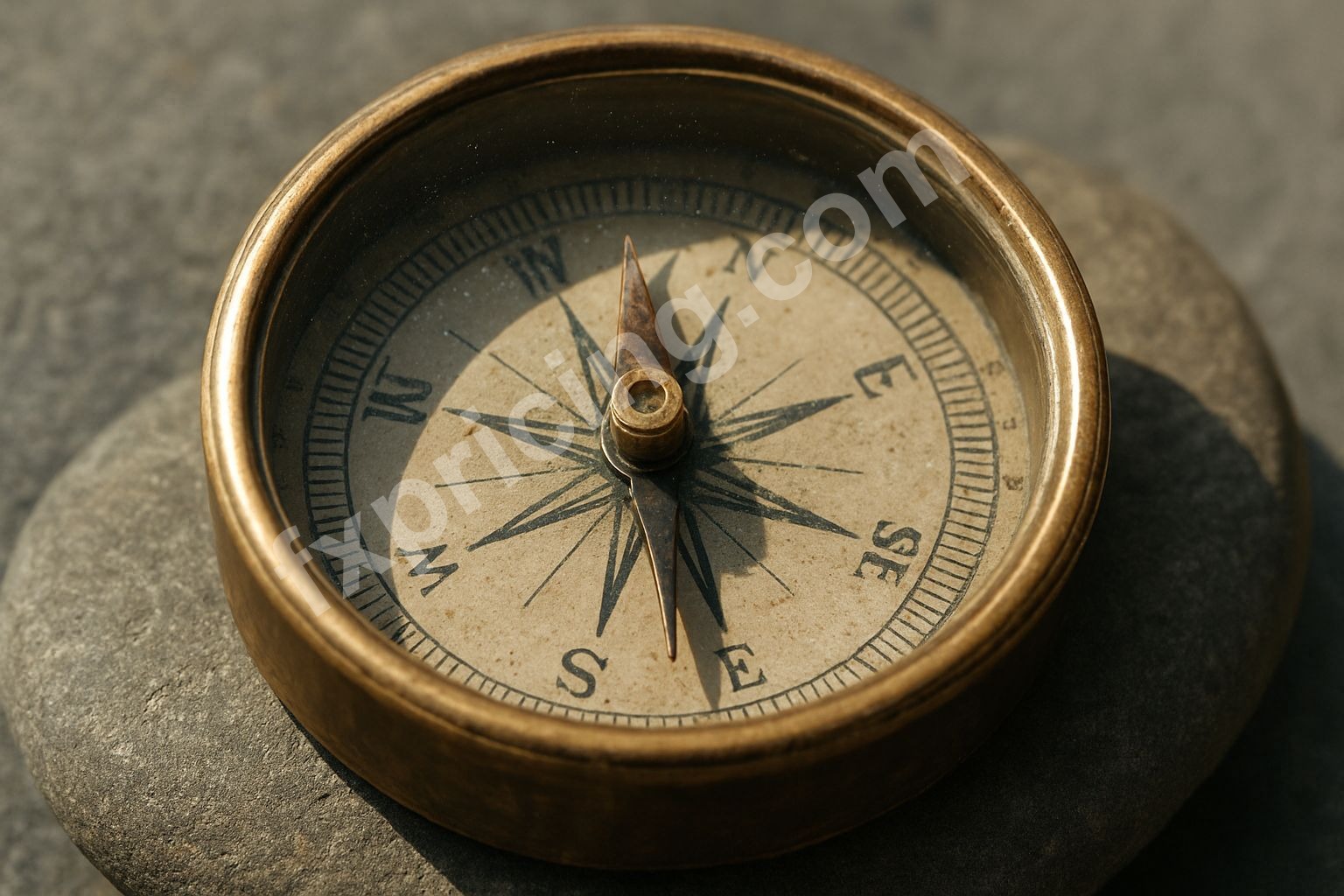 Brass compass with erratic needle, JPM conflicting signals.