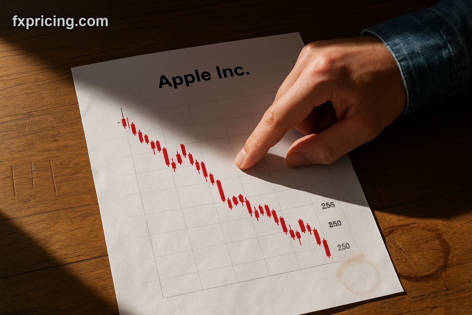 Apple Inc. stock chart analysis showing sell signal at $255.76