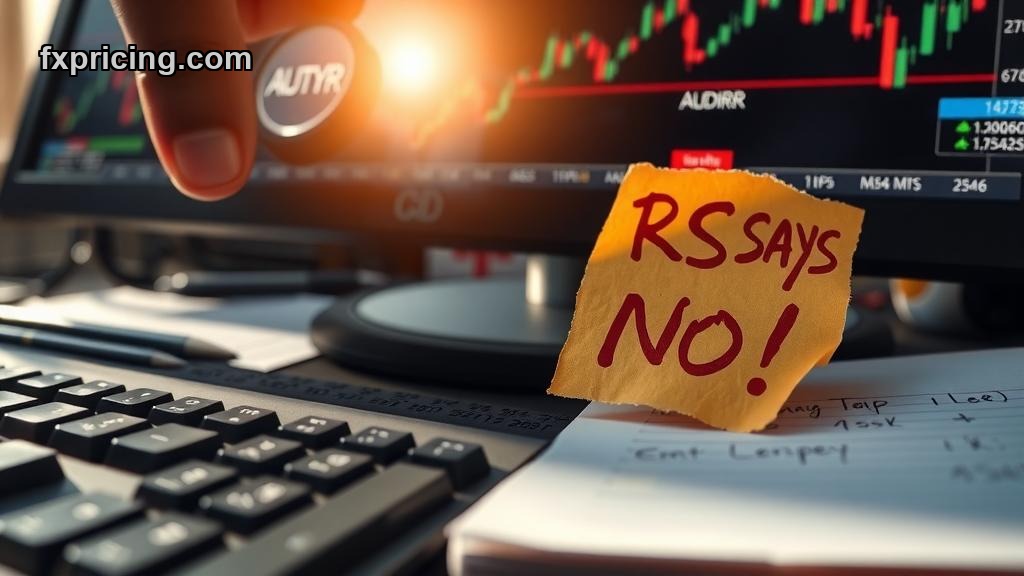 Trader hesitates before AUDIRR buy order as overbought RSI flashes warning