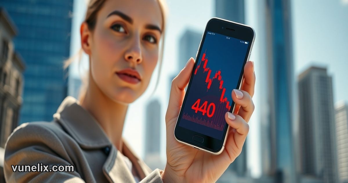 Leveraged ETF down 40 percent displayed on smartphone screen