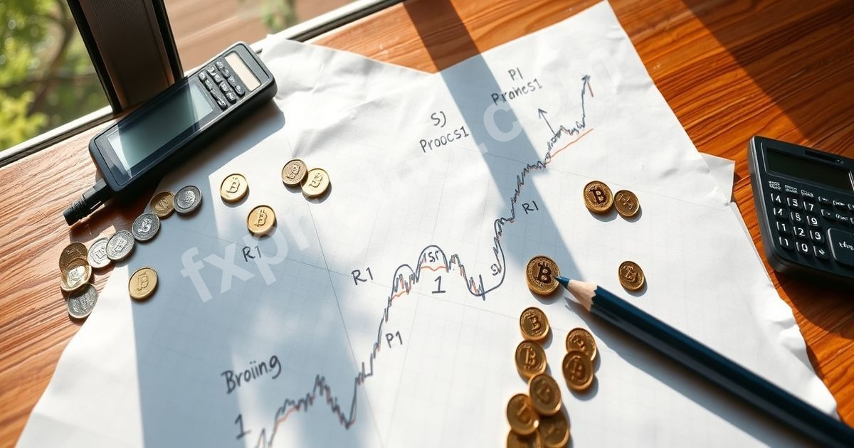 Bitcoin pivot point levels chart on graph paper