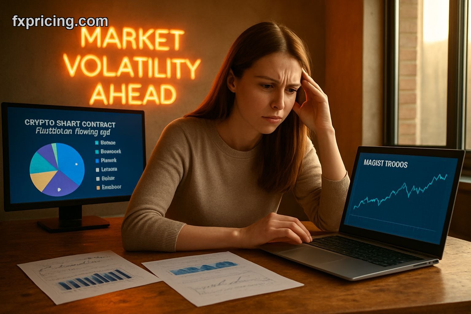 Crypto market analysis on laptop