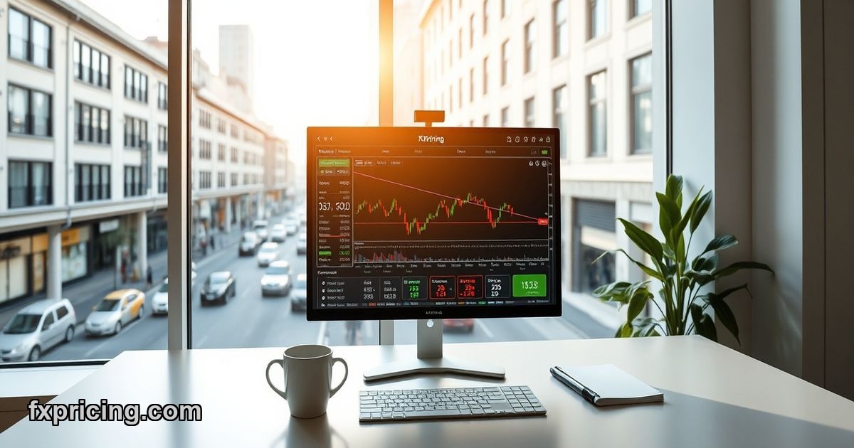 A screen displaying live forex and crypto rates on a trading desk.