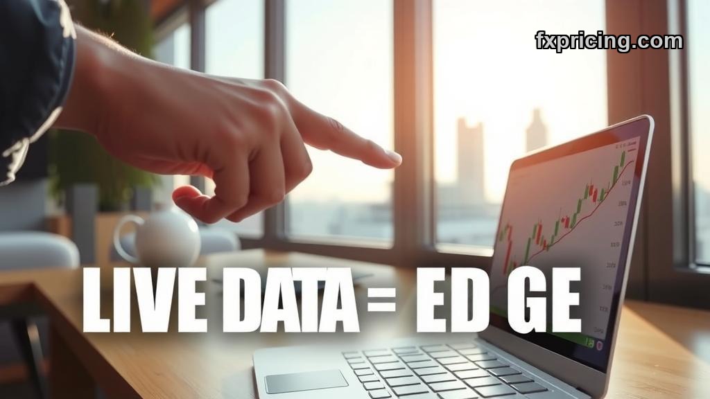 Trader checking live FXPricing crypto and forex data on laptop