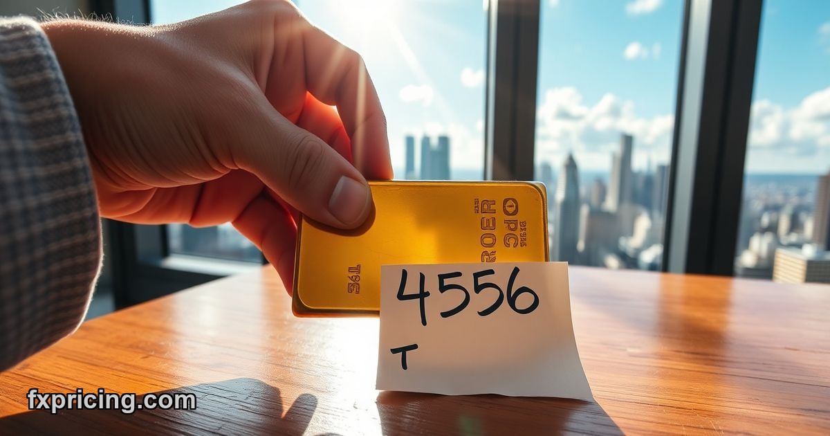 Trader holding gold bar with $4556 price note today