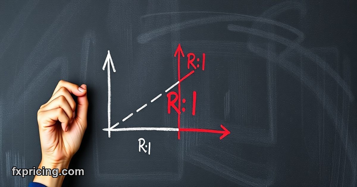 Hand drawing arrow on blackboard chart showing R1 resistance.
