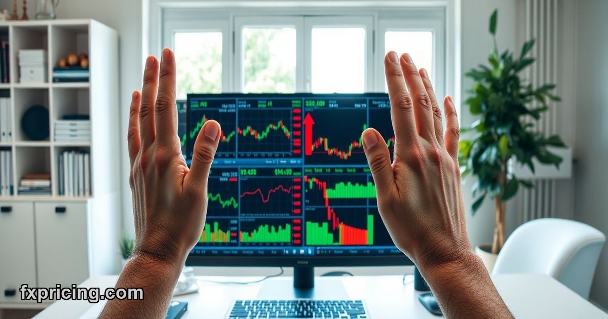 Hands pointing at conflicting stock market buy sell indicators.