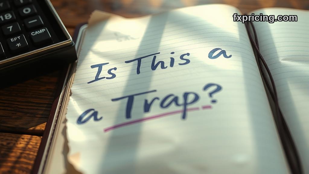 Worn ledger with handwritten "Is This a Trap?" in blue ink.