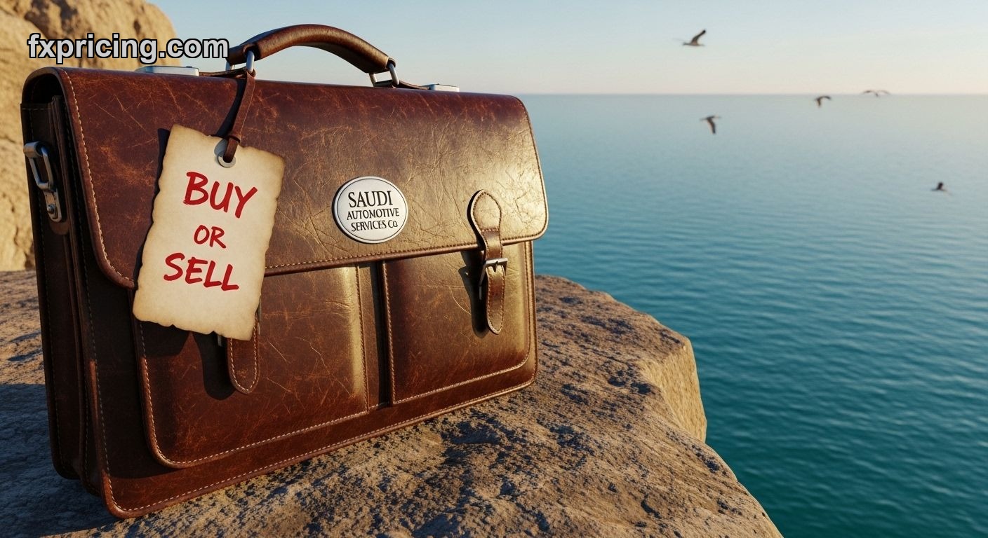 Saudi Automotive Services Co. briefcase on cliff