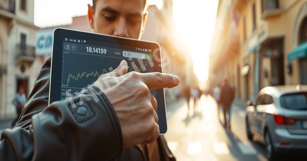 Trader pointing at USD/MXN chart, breakout target 18.1498.