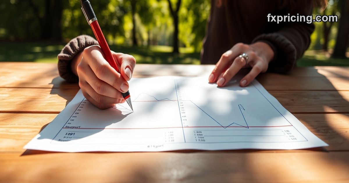 Marking Valero support resistance levels on chart