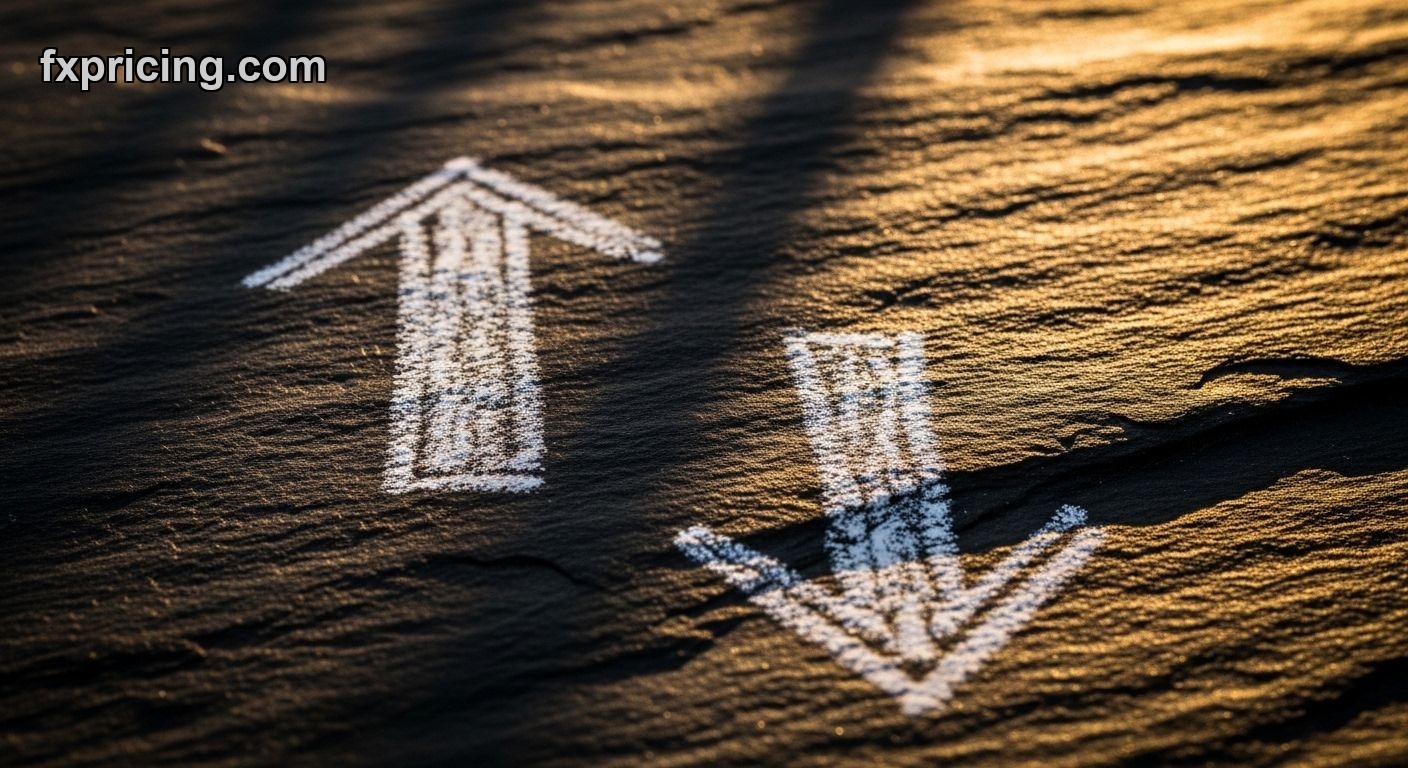 bullish vs bearish arrows contrast chalk drawing