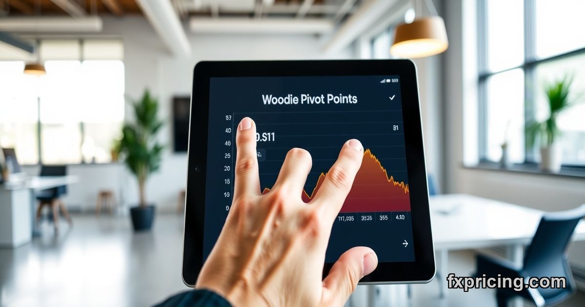 Hand on tablet showing Alphabet Inc. pivot points.