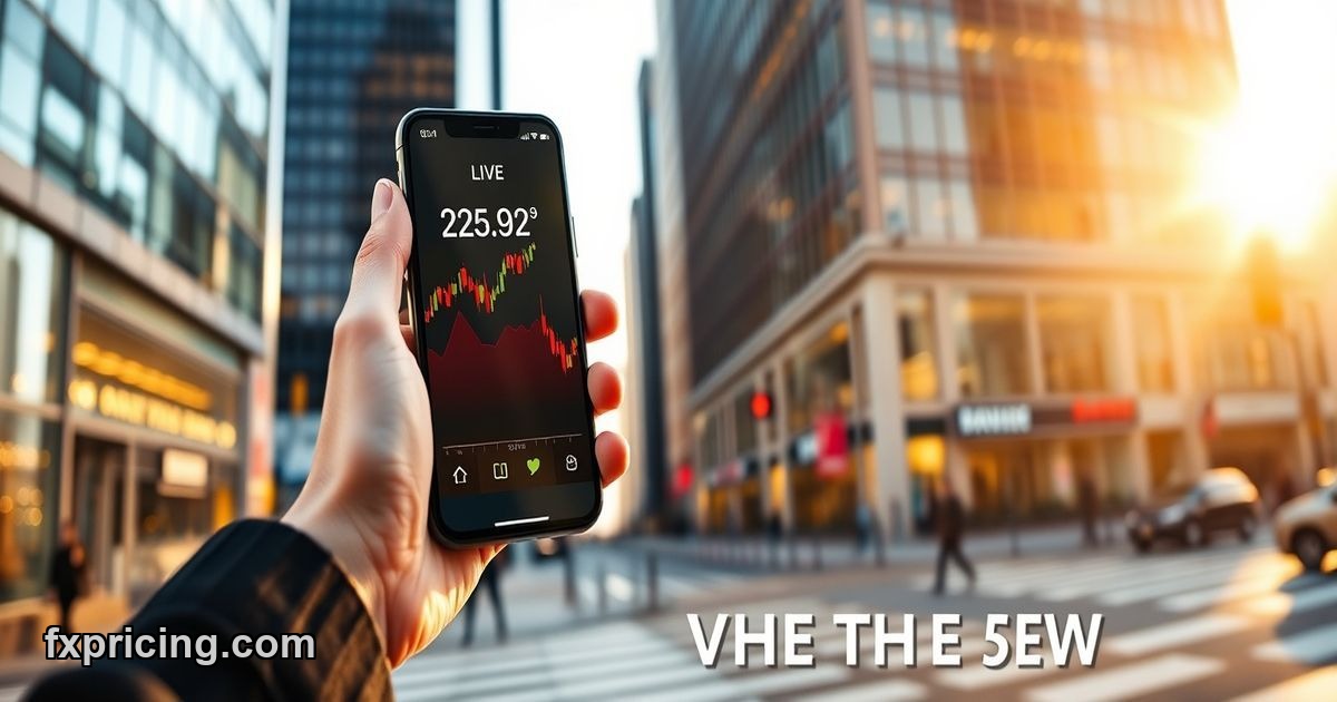 Apple Inc. stock price chart on smartphone with city background