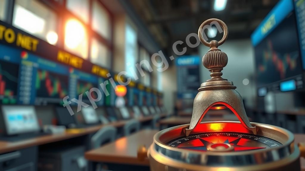 Shooting star candlestick pattern on a brass compass.