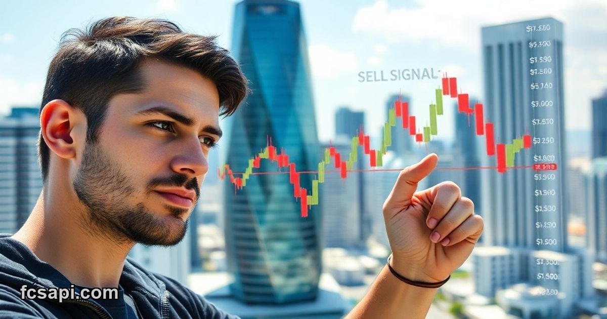 Trader pointing at Crypto World Liberty Financial Portfolio Market Cap, $ sell signal chart