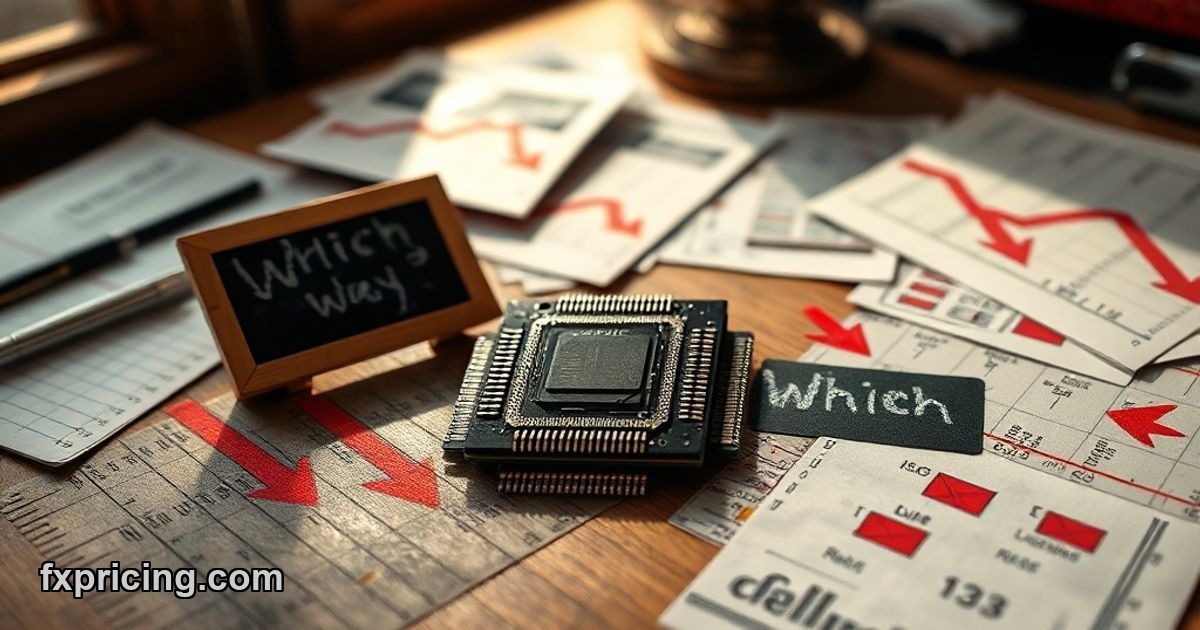 NVIDIA GPU chip with conflicting trading signals and analysis papers