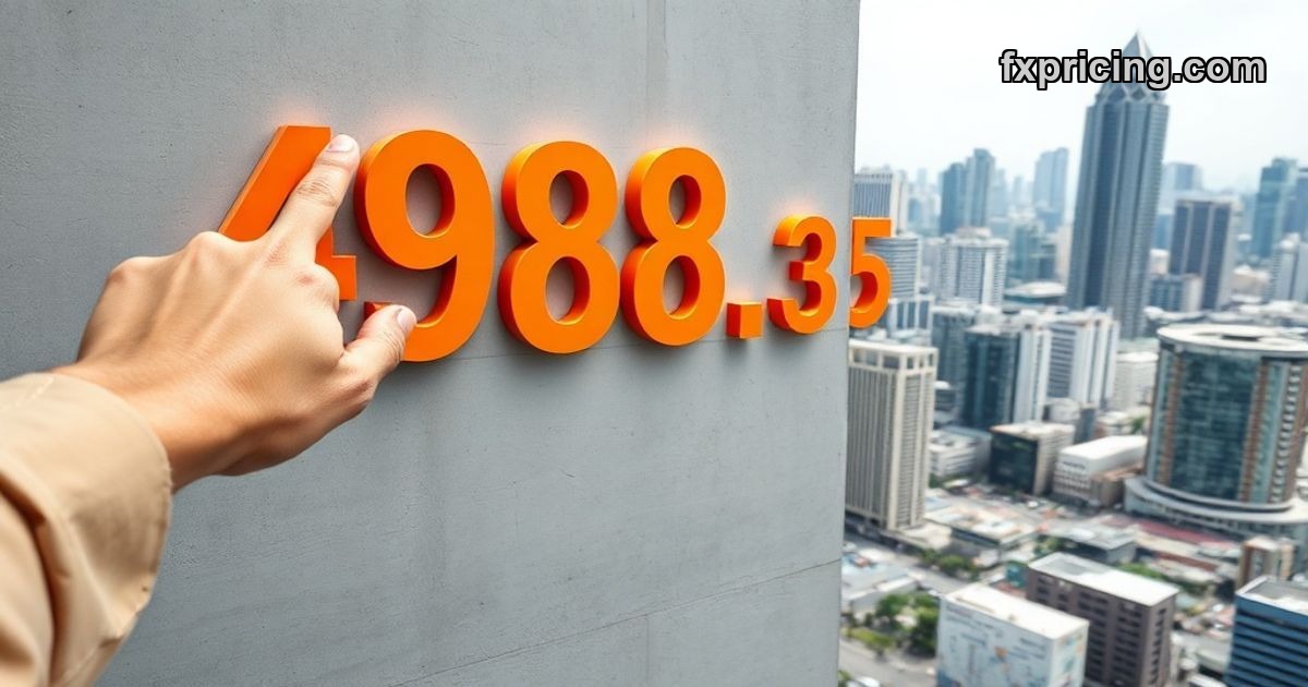 Hand pointing at SOL IDR target price, Jakarta skyline.