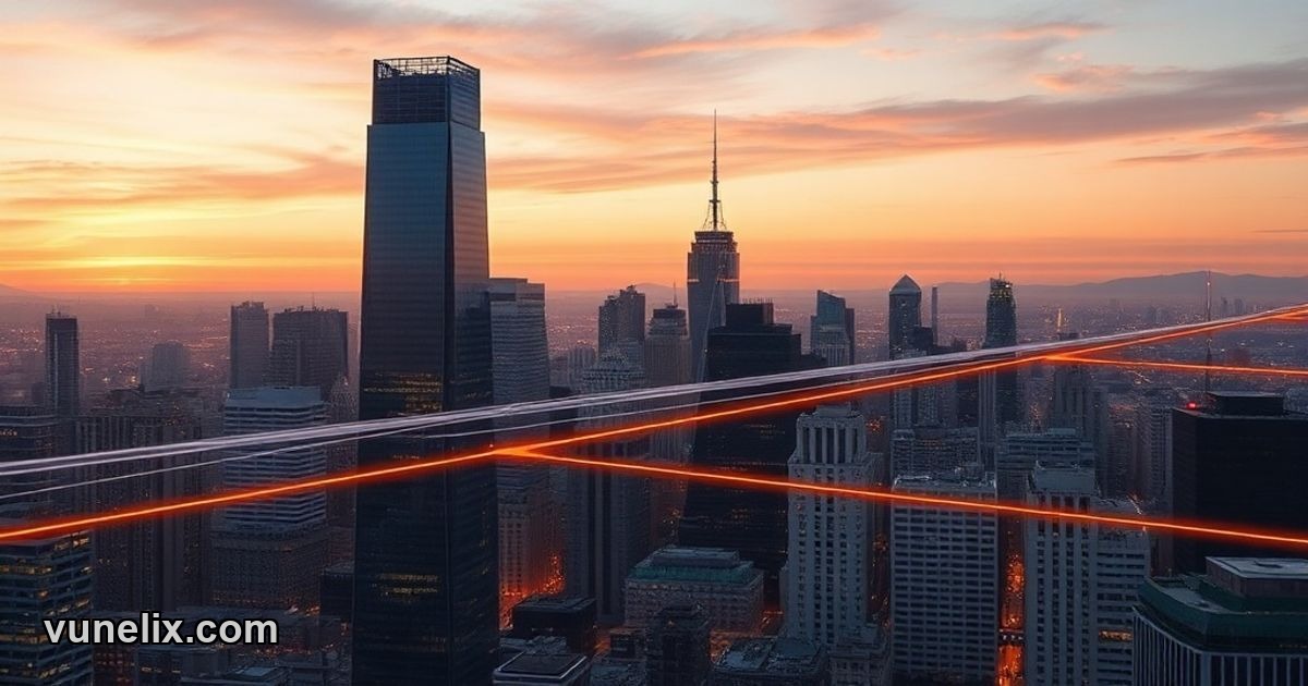 City skyline with support resistance levels visualized